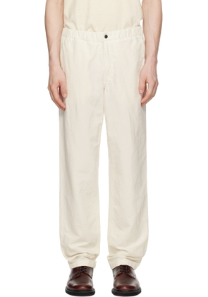 NORSE PROJECTS White Ezra Relaxed Cotton Linen Trousers