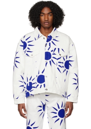 Liberal Youth Ministry White Printed Denim Jacket