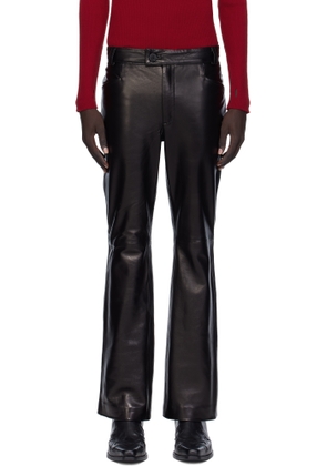 Ernest W. Baker Black Flare Leather Pants