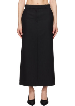 TOTEME Black Low-Waist Straight Maxi Skirt