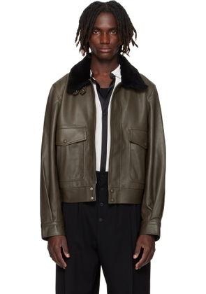 Ernest W. Baker Khaki Aviator Leather Jacket