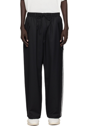 Y-3 Black Refined Wool Straight Leg Track Pants