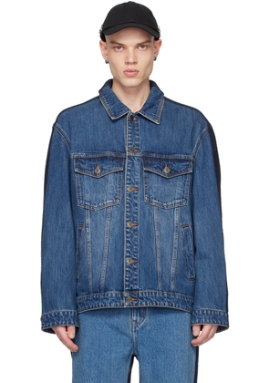 CALVINLUO Blue Paneled Denim Jacket