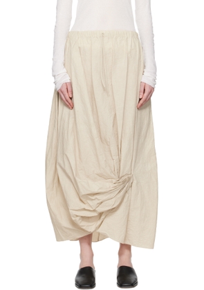 Lauren Manoogian Off-White Twist Midi Skirt