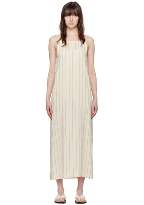 Loulou de Saison Beige & Black Etta Midi Dress