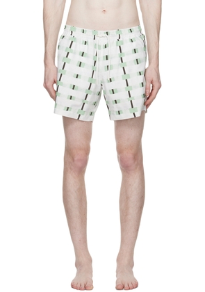COMMAS Off-White Checked Swim Shorts