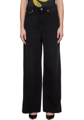 GANNI Black Washed Baggy Jeans