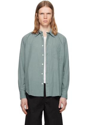 NORSE PROJECTS Blue Algot Relaxed Cotton Linen Shirt