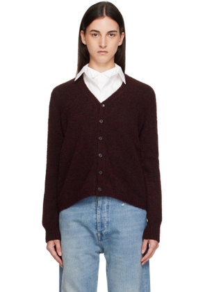 Maison Margiela Burgundy Wool Cardigan