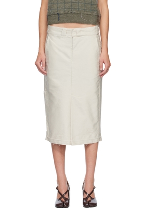 Maison Margiela Off-White Chino Midi Skirt