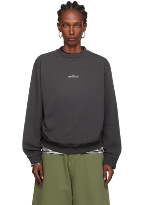 Stone Island Gray 6100018 Cotton Fleece Sweatshirt