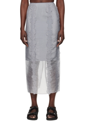 Cecilie Bahnsen Gray Olympia Midi Skirt