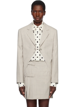 Moschino Beige Wool Check Blazer