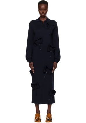 Moschino Navy Multi Collar Maxi Dress