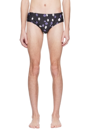 COMMAS Black Painted Polka Dot Swim Briefs