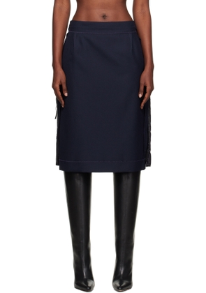 Maison Margiela Navy Reverse Midi Skirt
