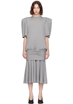 MARIE ADAM-LEENAERDT Gray T-shirt Midi Dress