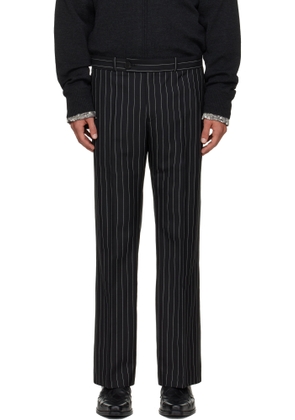 Ernest W. Baker Black Loose Fit Flare Trousers