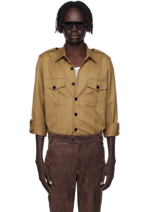 Ernest W. Baker Tan Military Overshirt