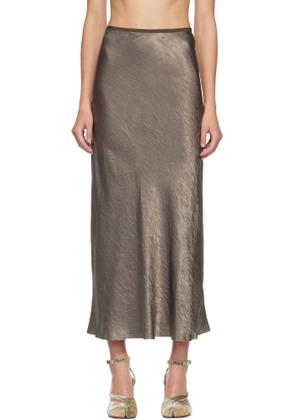 Maison Margiela Taupe Satin Midi Skirt