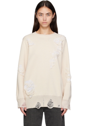 MM6 Maison Margiela Off-White Double-Faced Sweater