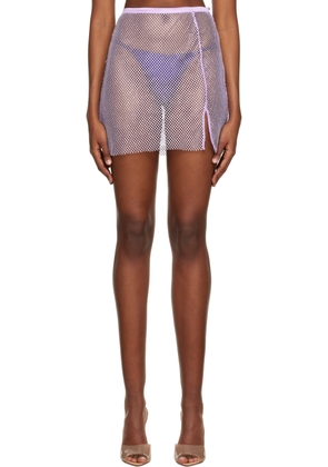 Fleur du Mal Purple Rhinestone Miniskirt