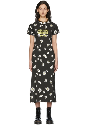 Rabanne SSENSE Exclusive Black Capsule Daisy Print Dress