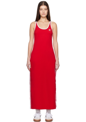 adidas Originals Red Adicolor 3-Stripes Tank Maxi Dress