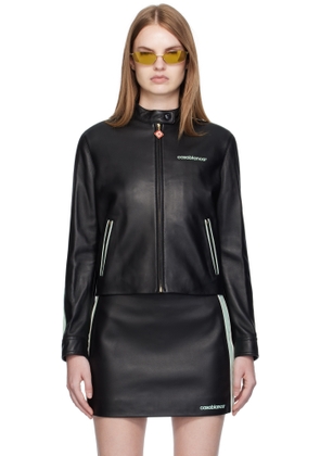 Casablanca Black Leather Racer Jacket