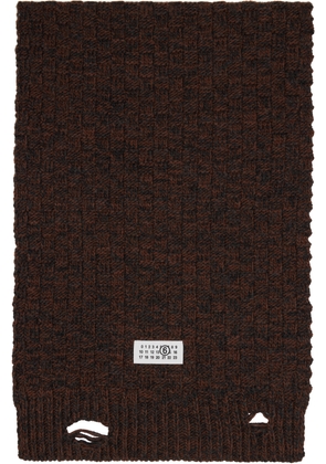 MM6 Maison Margiela Brown Distressed Scarf