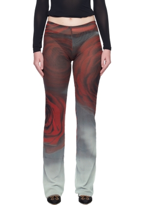 Jean Paul Gaultier Red 'The Blurry Roses' Lounge Pants