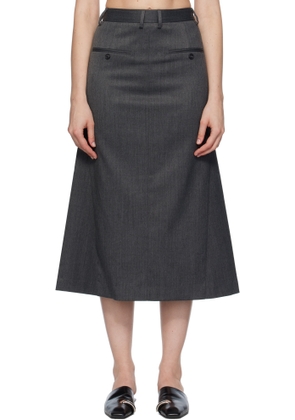 MM6 Maison Margiela Gray Tailored Midi Skirt