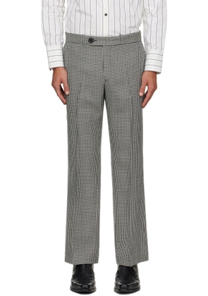 Ernest W. Baker Black & White Loose Fit Flare Trousers