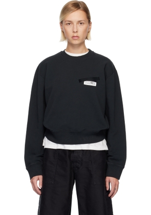 MM6 Maison Margiela Black Taped Patch Sweatshirt