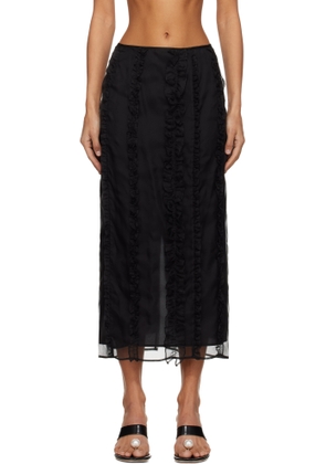 Cecilie Bahnsen Black Ocean Midi Skirt
