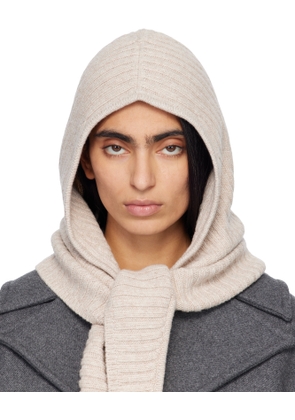 GANNI Beige Wool Mix Balaclava