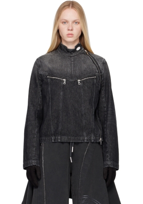 Jean Paul Gaultier Black Detachable Glove Denim Jacket