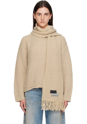 MM6 Maison Margiela Beige Scarf Knit Sweater