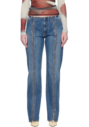 Jean Paul Gaultier Blue 'The Zipped' Jeans