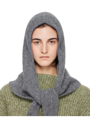 GANNI Gray Soft Wool Balaclava