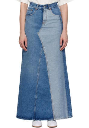 MM6 Maison Margiela Blue Faded Denim Maxi Skirt