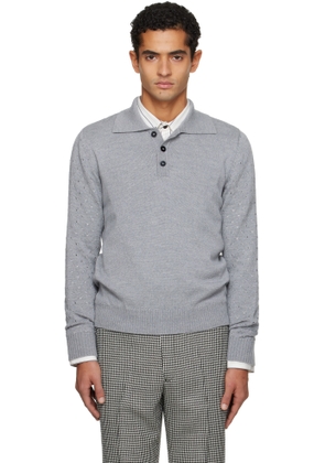 Ernest W. Baker Gray Polka-Dot Polo