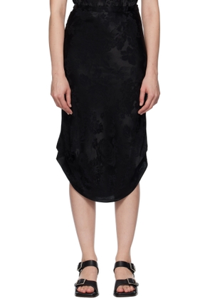 MM6 Maison Margiela Black Floral Midi Skirt