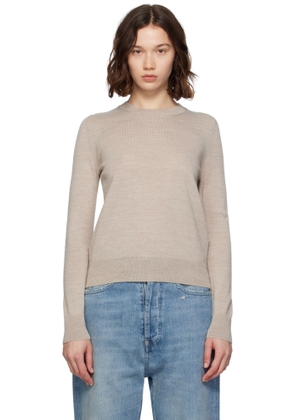 MM6 Maison Margiela Beige Elbow Patch Sweater