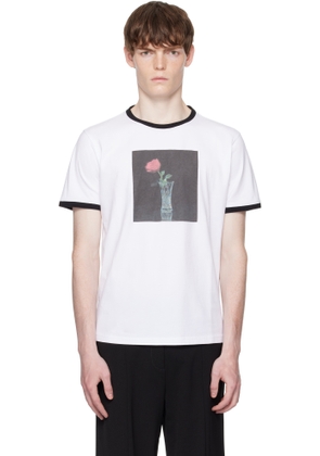 Ernest W. Baker White Rose Print T-shirt