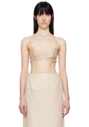 Carven Beige Silk Bra