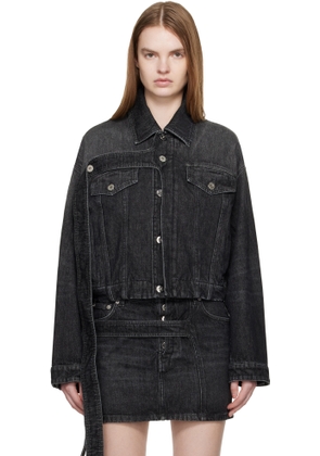Jean Paul Gaultier Black Oversized Strap Denim Jacket