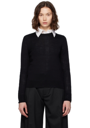 MM6 Maison Margiela Black Elbow Patch Sweater