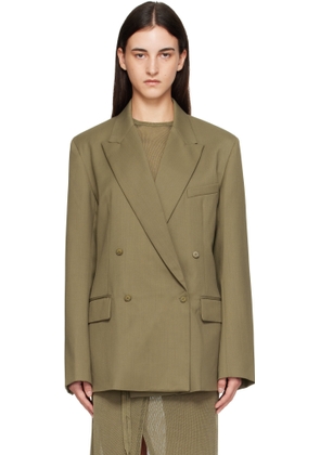 The Frankie Shop Khaki Newark Double Breasted Blazer