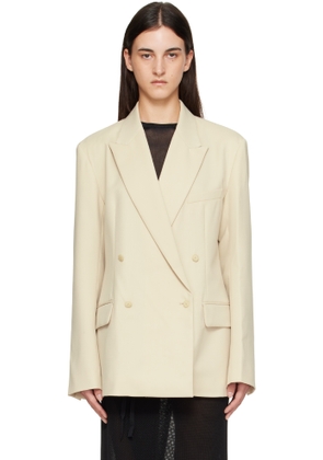 The Frankie Shop Beige Newark Double Breasted Blazer